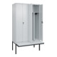 C+P PSA Doppel-Spind Classic PLUS, Bank, 4 Abteile, 2120x1200x815mm, 7035/7035 Verschluss Sicherheits-Drehriegel Sitzbanktyp auskragend Material Sitzfläche Kunststoff-2