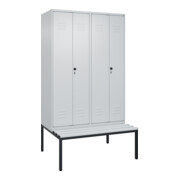 C+P PSA Doppel-Spind Classic PLUS, Bank, 4 Abteile, 2120x1200x815mm, 7035/7035 Verschluss Sicherheits-Drehriegel Sitzbanktyp untergebaut Material Sitzfläche Kunststoff