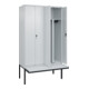 C+P PSA Doppel-Spind Classic PLUS, Bank, 4 Abteile, 2120x1200x815mm, 7035/7035 Verschluss Zylinderschloss Sitzbanktyp auskragend Material Sitzfläche Kunststoff-1