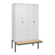 C+P PSA Doppel-Spind Classic PLUS, Bank, 4 Abteile, 2120x1200x815mm, 9016/9016 Verschluss Sicherheits-Drehriegel Sitzbanktyp auskragend Material Sitzfläche Buche-Hartholz-1
