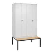 C+P PSA Doppel-Spind Classic PLUS, Bank, 4 Abteile, 2120x1200x815mm, 9016/9016 Verschluss Sicherheits-Drehriegel Sitzbanktyp untergebaut Material Sitzfläche Buche-Hartholz