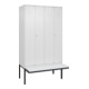 C+P PSA Doppel-Spind Classic PLUS, Bank, 4 Abteile, 2120x1200x815mm, 9016/9016 Verschluss Zylinderschloss Sitzbanktyp auskragend Material Sitzfläche Kunststoff-1