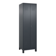 C+P PSA Doppel-Spind Classic PLUS, Füße, 2 Abteile, 1950x600x500mm, 7016/7016 Verschluss Zylinderschloss
