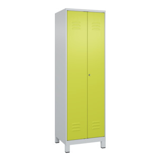 C+P PSA Doppel-Spind Classic PLUS, Füße, 2 Abteile, 1950x600x500mm, 7035/0024 Verschluss Zylinderschloss