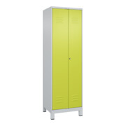 C+P PSA Doppel-Spind Classic PLUS, Füße, 2 Abteile, 1950x600x500mm, 7035/0024 Verschluss Zylinderschloss
