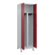 C+P PSA Doppel-Spind Classic PLUS, Füße, 2 Abteile, 1950x600x500mm, 7035/3003 Verschluss Sicherheits-Drehriegel