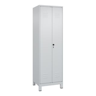 C+P PSA Doppel-Spind Classic PLUS, Füße, 2 Abteile, 1950x600x500mm, 7035/7035 Verschluss Sicherheits-Drehriegel