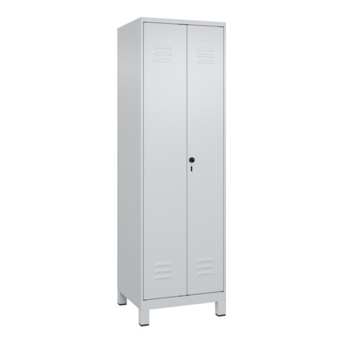 C+P PSA Doppel-Spind Classic PLUS, Füße, 2 Abteile, 1950x600x500mm, 7035/7035 Verschluss Sicherheits-Drehriegel