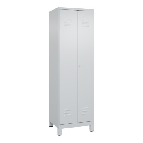 C+P PSA Doppel-Spind Classic PLUS, Füße, 2 Abteile, 1950x600x500mm, 7035/7035 Verschluss Zylinderschloss