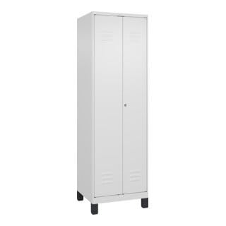 C+P PSA Doppel-Spind Classic PLUS, Füße, 2 Abteile, 1950x600x500mm, 9016/9016 Verschluss Zylinderschloss