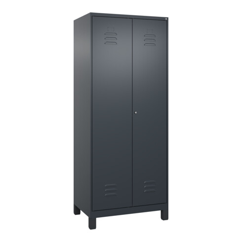 C+P PSA Doppel-Spind Classic PLUS, Füße, 2 Abteile, 1950x800x500mm, 7016/7016 Verschluss Zylinderschloss