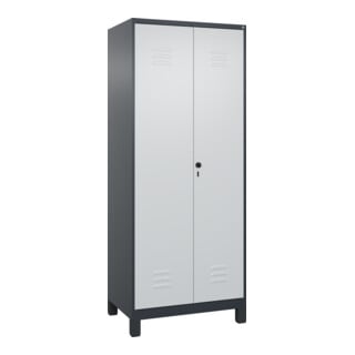 C+P PSA Doppel-Spind Classic PLUS, Füße, 2 Abteile, 1950x800x500mm, 7016/7035 Verschluss Sicherheits-Drehriegel