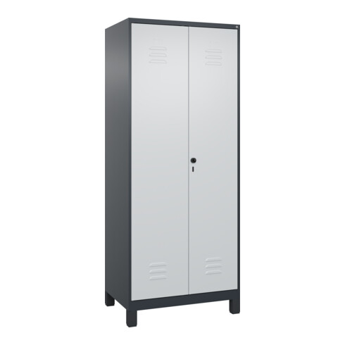 C+P PSA Doppel-Spind Classic PLUS, Füße, 2 Abteile, 1950x800x500mm, 7016/7035 Verschluss Sicherheits-Drehriegel