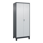 C+P PSA Doppel-Spind Classic PLUS, Füße, 2 Abteile, 1950x800x500mm, 7016/7035 Verschluss Sicherheits-Drehriegel