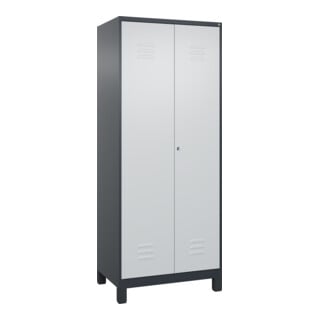 C+P PSA Doppel-Spind Classic PLUS, Füße, 2 Abteile, 1950x800x500mm, 7016/7035 Verschluss Zylinderschloss