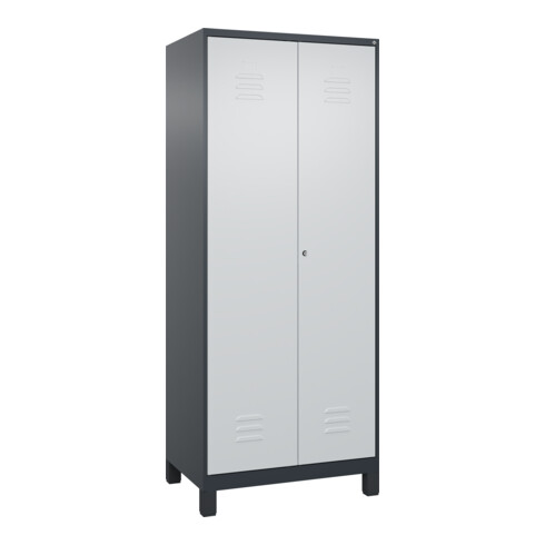C+P PSA Doppel-Spind Classic PLUS, Füße, 2 Abteile, 1950x800x500mm, 7016/7035 Verschluss Zylinderschloss