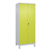 C+P PSA Doppel-Spind Classic PLUS, Füße, 2 Abteile, 1950x800x500mm, 7035/0024 Verschluss Sicherheits-Drehriegel
