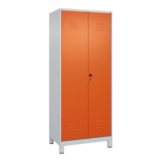 C+P PSA Doppel-Spind Classic PLUS, Füße, 2 Abteile, 1950x800x500mm, 7035/2004 Verschluss Sicherheits-Drehriegel