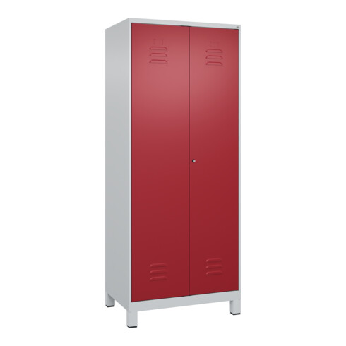 C+P PSA Doppel-Spind Classic PLUS, Füße, 2 Abteile, 1950x800x500mm, 7035/3003 Verschluss Zylinderschloss