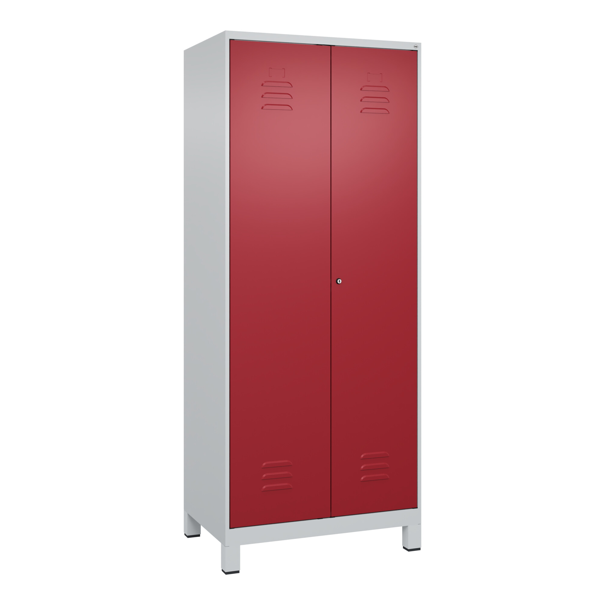 C+P PSA Doppel-Spind Classic PLUS, Füße, 2 Abteile, 1950x800x500mm, 7035/3003 Verschluss Zylinderschloss ; C + P Möbelsysteme