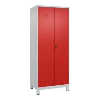 C+P PSA Doppel-Spind Classic PLUS, Füße, 2 Abteile, 1950x800x500mm, 7035/3020 Verschluss Sicherheits-Drehriegel