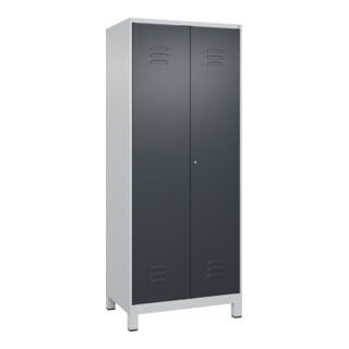C+P PSA Doppel-Spind Classic PLUS, Füße, 2 Abteile, 1950x800x500mm, 7035/7016 Verschluss Zylinderschloss