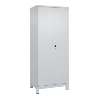 C+P PSA Doppel-Spind Classic PLUS, Füße, 2 Abteile, 1950x800x500mm, 7035/7035 Verschluss Sicherheits-Drehriegel