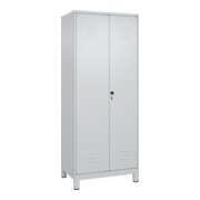 C+P PSA Doppel-Spind Classic PLUS, Füße, 2 Abteile, 1950x800x500mm, 7035/7035 Verschluss Sicherheits-Drehriegel