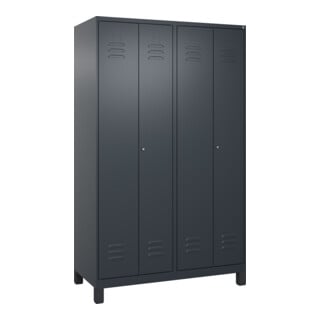 C+P PSA Doppel-Spind Classic PLUS, Füße, 4 Abteile, 1950x1200x500mm, 7016/7016 Verschluss Zylinderschloss