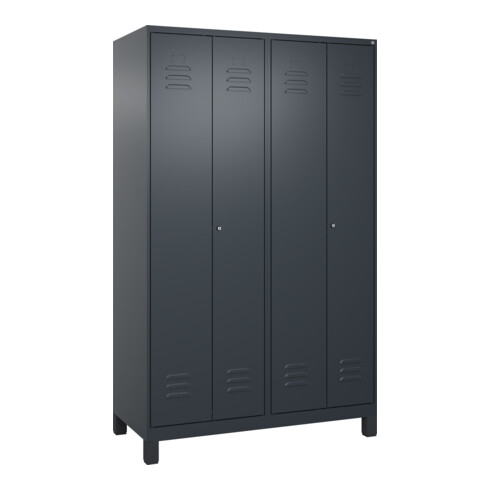 C+P PSA Doppel-Spind Classic PLUS, Füße, 4 Abteile, 1950x1200x500mm, 7016/7016 Verschluss Zylinderschloss
