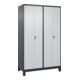 C+P PSA Doppel-Spind Classic PLUS, Füße, 4 Abteile, 1950x1200x500mm, 7016/7035 Verschluss Sicherheits-Drehriegel-1