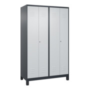 C+P PSA Doppel-Spind Classic PLUS, Füße, 4 Abteile, 1950x1200x500mm, 7016/7035 Verschluss Zylinderschloss