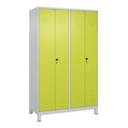 C+P PSA Doppel-Spind Classic PLUS, Füße, 4 Abteile, 1950x1200x500mm, 7035/0024 Verschluss Sicherheits-Drehriegel