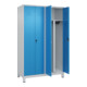 C+P PSA Doppel-Spind Classic PLUS, Füße, 4 Abteile, 1950x1200x500mm, 7035/5012 Verschluss Sicherheits-Drehriegel