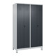 C+P PSA Doppel-Spind Classic PLUS, Füße, 4 Abteile, 1950x1200x500mm, 7035/7016 Verschluss Sicherheits-Drehriegel-1
