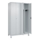 C+P PSA Doppel-Spind Classic PLUS, Füße, 4 Abteile, 1950x1200x500mm, 7035/7035 Verschluss Zylinderschloss