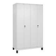 C+P PSA Doppel-Spind Classic PLUS, Füße, 4 Abteile, 1950x1200x500mm, 9016/9016 Verschluss Sicherheits-Drehriegel
