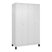 C+P PSA Doppel-Spind Classic PLUS, Füße, 4 Abteile, 1950x1200x500mm, 9016/9016 Verschluss Zylinderschloss