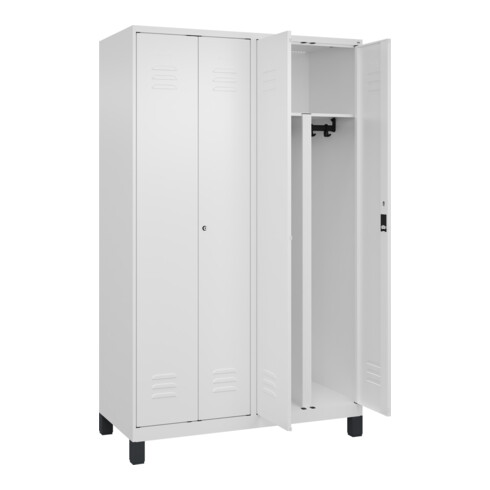 C+P PSA Doppel-Spind Classic PLUS, Füße, 4 Abteile, 1950x1200x500mm, 9016/9016 Verschluss Zylinderschloss
