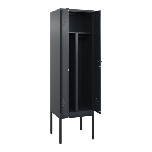 C+P PSA Doppel-Spind Classic PLUS, Gestell, 2 Abteile, 2120x600x500mm, 7016/7016 Verschluss Sicherheits-Drehriegel