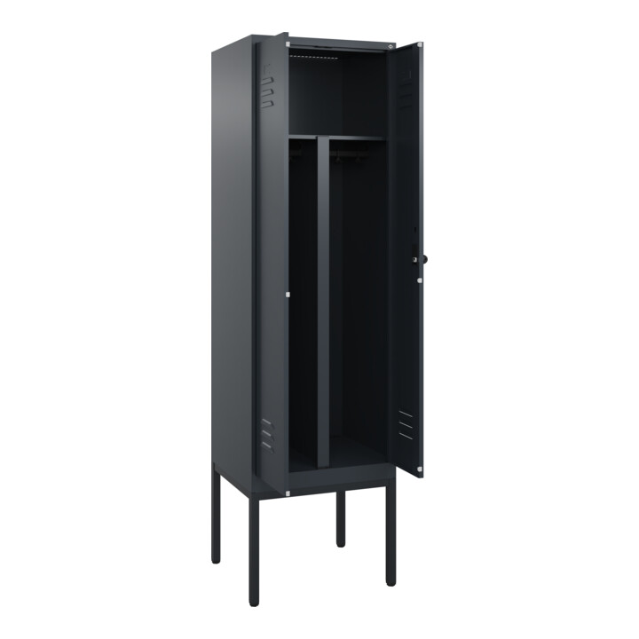 C+P PSA Doppel-Spind Classic PLUS, Gestell, 2 Abteile, 2120x600x500mm, 7016/7016 Verschluss Sicherheits-Drehriegel