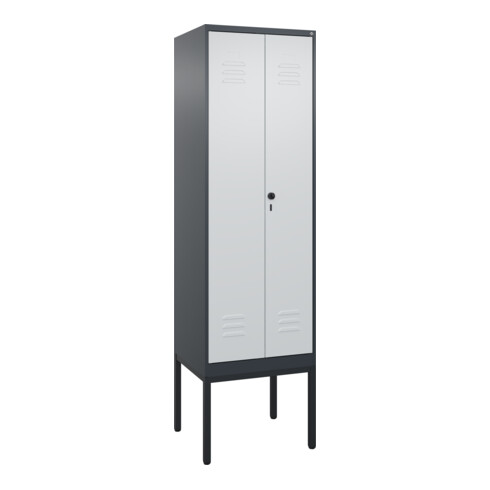 C+P PSA Doppel-Spind Classic PLUS, Gestell, 2 Abteile, 2120x600x500mm, 7016/7035 Verschluss Sicherheits-Drehriegel