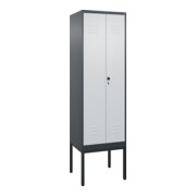 C+P PSA Doppel-Spind Classic PLUS, Gestell, 2 Abteile, 2120x600x500mm, 7016/7035 Verschluss Sicherheits-Drehriegel