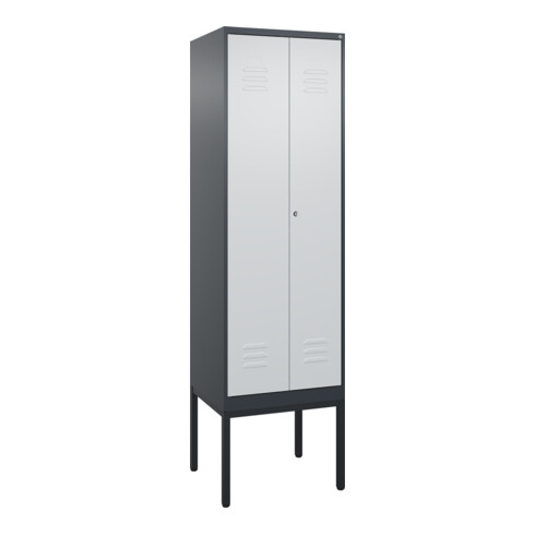 C+P PSA Doppel-Spind Classic PLUS, Gestell, 2 Abteile, 2120x600x500mm, 7016/7035 Verschluss Zylinderschloss