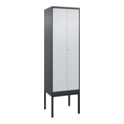 C+P PSA Doppel-Spind Classic PLUS, Gestell, 2 Abteile, 2120x600x500mm, 7016/7035 Verschluss Zylinderschloss