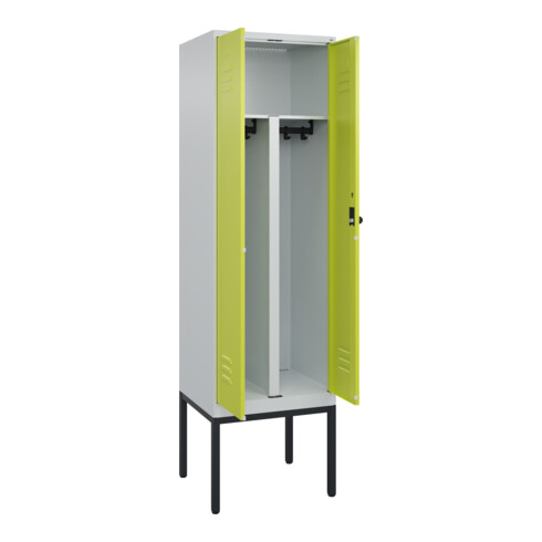 C+P PSA Doppel-Spind Classic PLUS, Gestell, 2 Abteile, 2120x600x500mm, 7035/0024 Verschluss Sicherheits-Drehriegel