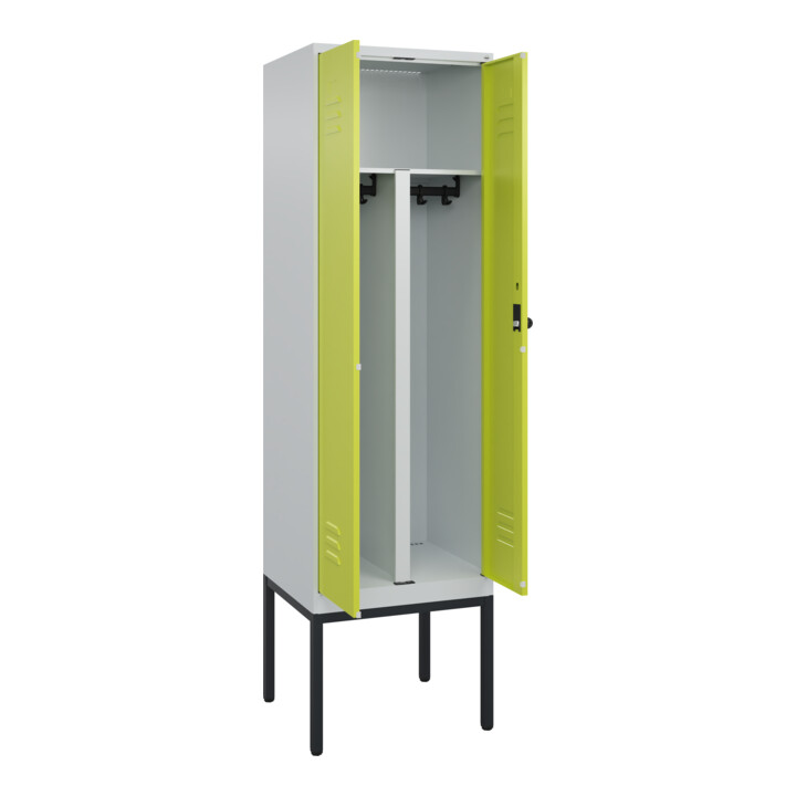 C+P PSA Doppel-Spind Classic PLUS, Gestell, 2 Abteile, 2120x600x500mm, 7035/0024 Verschluss Sicherheits-Drehriegel