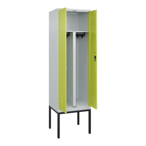 C+P PSA Doppel-Spind Classic PLUS, Gestell, 2 Abteile, 2120x600x500mm, 7035/0024 Verschluss Zylinderschloss