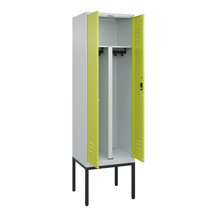 C+P PSA Doppel-Spind Classic PLUS, Gestell, 2 Abteile, 2120x600x500mm, 7035/0024 Verschluss Zylinderschloss
