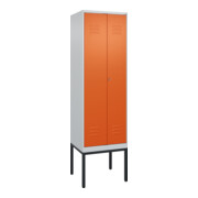 C+P PSA Doppel-Spind Classic PLUS, Gestell, 2 Abteile, 2120x600x500mm, 7035/2004 Verschluss Zylinderschloss
